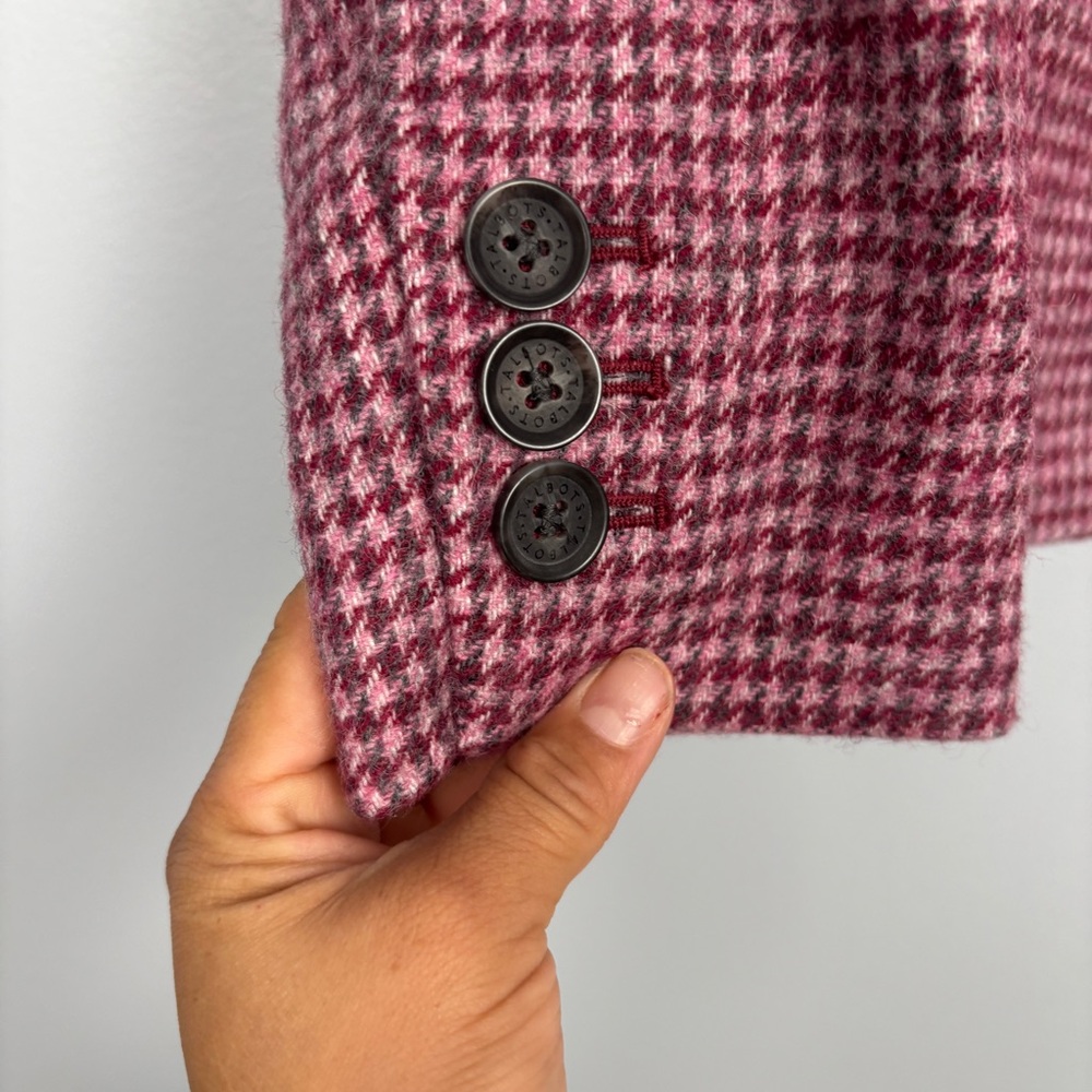NWT Women’s Talbots wool Pink Houndstooth Blazer Size 2 - Picture 7 of 13